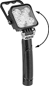 Image of Product. Front orientation. Contains Annotated. Portable Work Lights. Wet-Location&nbsp;Pivoting-Head&nbsp;Cordless Portable Work Lights, Style H.