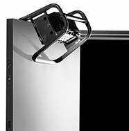Image of ProductInUse. Shown Hooked. Front orientation. Portable Work Lights. Stackable Cordless Freestanding Portable Floodlights.