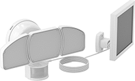 Image of Product. Front orientation. Security Lights. Solar-Powered Adjustable-Head Security Lights, 3 Heads.