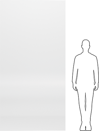 Image of Product. Side1 orientation. Contains SizingReference. Clear Impact-Resistant Polycarbonate, UV-Resistant, 96" x 48" x 1/8".