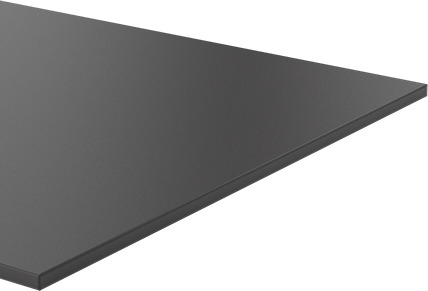 Image of Product. Front orientation. Black Delrin® Acetal Resin Sheet, 1/4" Thick, 12" Wide x 24" Length.