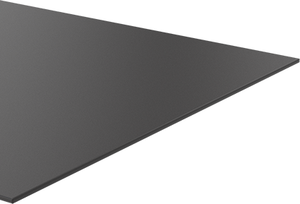 Image of Product. Front orientation. Black Delrin® Acetal Resin Sheet, 0.10" Thick, 12" Wide x 48" Length.