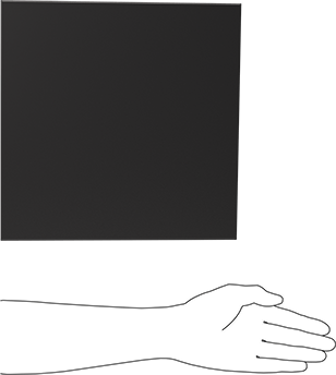 Image of Product. Side1 orientation. Contains SizingReference. Black Delrin® Acetal Resin Sheet, 0.10" Thick, 12" Wide x 12" Length.