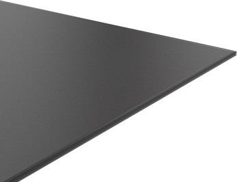 Image of Product. Front orientation. Black Delrin® Acetal Resin Sheet, 0.10" Thick, 12" Wide x 12" Length.