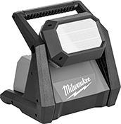 Image of Product. Front orientation. Portable Work Lights. Cordless Freestanding Portable Floodlights for Milwaukee Rechargeable Batteries, Style D.