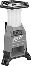 Image of Product. Front orientation. Portable Work Lights. Cordless Freestanding Portable Floodlights for Milwaukee Rechargeable Batteries, Style C.
