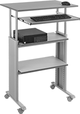 Image of ProductInUse. Front orientation. Computer Stands. Adjustable-Height Computer Stands, Style A.