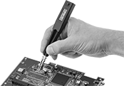 Image of ProductInUse. Front orientation. Electronic-Component Testers. Tweezer-Tip Electronic-Component Testers.