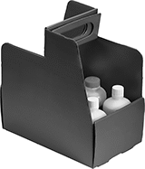 Image of ProductInUse. Shown with Bottles (Not Included). Front orientation. Bottle Carriers. Convertible Tote Trays for Bottles .
