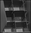 Image of Specification. Reconfigurable Partitions. Top orientation. ZoomedIn view. Contains Border. Reconfigurable Partitions. Convertible Tote Trays for Bottles .