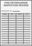 Image of Product. Front orientation. Labels. Inspection Record Labels , Fire Extinguisher Inspection Record.