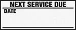 Image of Product. Front orientation. Labels. Inspection Record Labels , Next Service Due.