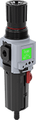 Image of Product. Front orientation. Compressed Air Filter/Regulators. Electronically-Controlled Compressed Air Filter/Regulators with Display.