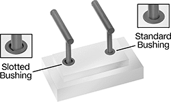 Image of ProductInUse. Front orientation. Contains Annotated. Slotted Bushings. Strong-Hold Slotted Bushings for Plastic.