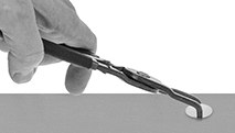 Image of ProductInUse. Side1 orientation. Rivet Tools. Removal Tools for Push-In Rivets, Sold Individually, Gripping, Bent Nose, 80° Jaw Bend.