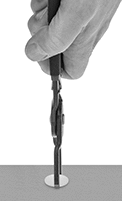 Image of ProductInUse. Side1 orientation. Rivet Tools. Removal Tools for Push-In Rivets, Sold Individually, Gripping, Straight Nose.