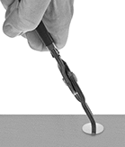 Image of ProductInUse. Side1 orientation. Rivet Tools. Removal Tools for Push-In Rivets, Sold Individually, Gripping, Bent Nose, 30° Jaw Bend.