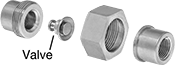 Image of ProductInUse. Shown with Union Fitting (Sold Separately). Front orientation. Contains MultipleImages. Check Valves. Union-Insert Check Valves.