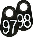 Image of Product. Black. Front orientation. Black. Easy-Hang Sequentially Numbered Plastic Tags.