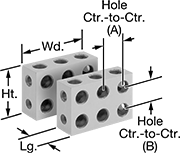 Image of Product. Front orientation. Contains Annotated. Setup Blocks. Setup Blocks , Blocks with 11 Holes Total .