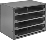 Image of Product. Front orientation. Cabinets. Create-Your-Own Stackable Small-Parts Cabinets with Compartmented Boxes, With Ball-Bearing Drawer Slides, For 4 Boxes.