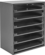 Image of Product. Front orientation. Cabinets. Create-Your-Own Stackable Small-Parts Cabinets with Compartmented Boxes, With Ball-Bearing Drawer Slides, For 6 Boxes.