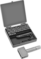 Image of Product. Front orientation. Stamps. Steel Stamp, Message.