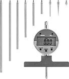 Image of Product. Front orientation. Depth Gauges. Electronic Depth Gauges with Extension Rods.
