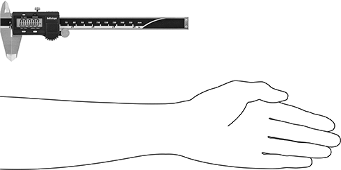 Image of Product. Side1 orientation. Contains SizingReference. Mitutoyo Digital Caliper, 9-1/4" Overall Length, Model Number 500-196-32, Stainless Steel Jaw.