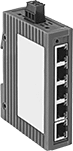 Image of Product. Front orientation. Ethernet Switches. DIN-Rail-Mount Ethernet Switches, 5 Ports.
