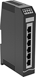 Image of Product. Front orientation. Ethernet Switches. DIN-Rail-Mount Ethernet Switches, 6 Ports.