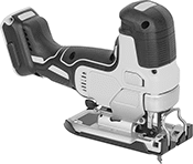 Image of Product. Front orientation. Jigsaws. Cordless Jigsaws, Straight Grip.