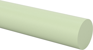 Image of Product. Front orientation. Flame-Retardant Garolite G-10/FR4 Rod, Green, 1/8" Diameter.