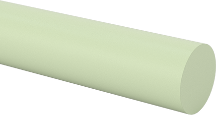 Image of Product. Front orientation. Flame-Retardant Garolite G-10/FR4 Rod, Green, 1" Diameter.