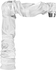 Image of Product. Front orientation. Robot Arm Covers. Chemical-Resistant Robot Arm Covers.