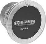 Image of Product. Front orientation. Hour Meters. Panel-Mount Electrically Actuated Hour Meters, Screw On, Style A.