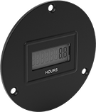 Image of Product. Front orientation. Hour Meters. Panel-Mount Electrically Actuated Hour Meters, Screw On, Style J.