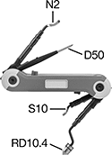 Image of Product. Included Blades. Side2 orientation. Contains Annotated. Deburring Tools. Multitool-Style Deburring Scrapers .