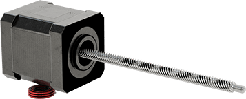 Image of Product. Front orientation. Stepper Motor with Linear Actuation, NEMA 17, 0.002500" Travel Distance, 4" Travel Length.