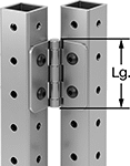 Image of ProductInUse. Front orientation. Contains Annotated. Bolt-Together Framing and Fittings. Aluminum Bolt-Together Framing and Fittings , Hinges.