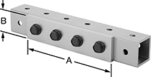 Image of ProductInUse. Extended Straight. Front orientation. Contains Annotated. Bolt-Together Framing and Fittings. Aluminum Bolt-Together Framing and Fittings , Surface Brackets, Extended Straight.