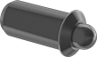 Image of Product. Front orientation. Spring Plungers. Press-Fit Long-Nose Spring Plungers, Flanged Profile.