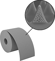 Image of Specification. Precision-Shaped Ceramic Alumina. Front orientation. Contains Inset. Sandpaper. Fast-Cutting Adhesive-Back Sanding Rolls.