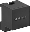 Image of Product. Front orientation. Hour Meters. DIN-Rail-Mount Electrically Actuated Hour Meters.