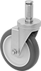 Friction-Grip Stem Casters with Polyurethane Wheels for Wire Shelving