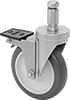 Friction-Grip Stem Casters with Polyurethane Wheels for Wire Shelving 