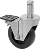Friction-Grip Stem Casters with Polypropylene Wheels for Wire Shelving