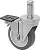 Friction-Grip Stem Casters with Polyurethane Wheels for Wire Shelving 
