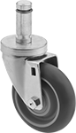 Image of Product. Round Stem. Front orientation. Round Stem. Friction-Grip Stem Casters with Polyurethane Wheels for Wire Shelving.