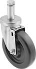 Image of Product. Round Stem. Front orientation. Round Stem. Friction-Grip Stem Casters with Polypropylene Wheels for Wire Shelving.